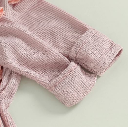 Solid Frill Footie Onesie & Bow