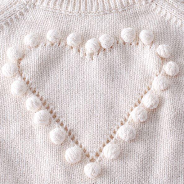 Long Sleeve Heart Knitted Romper