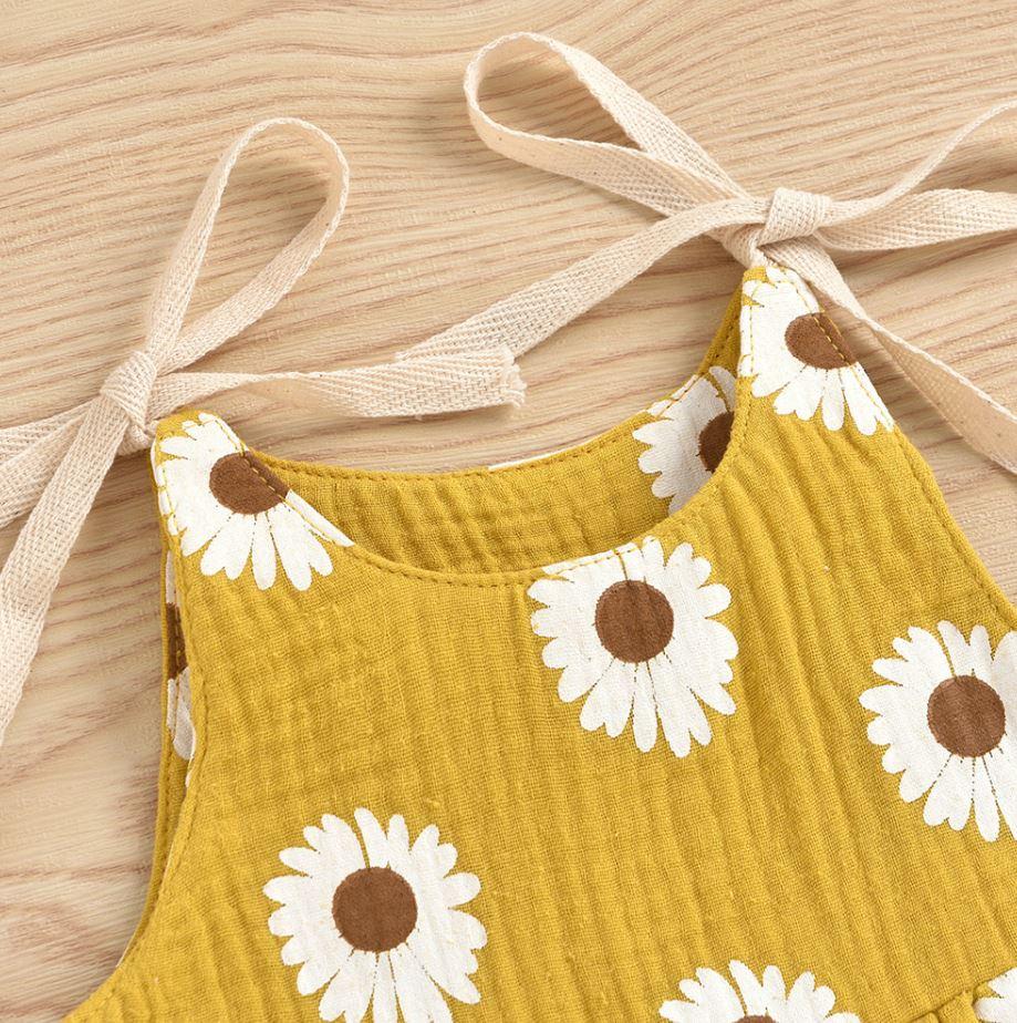 Shoulder Tie Daisy Romper