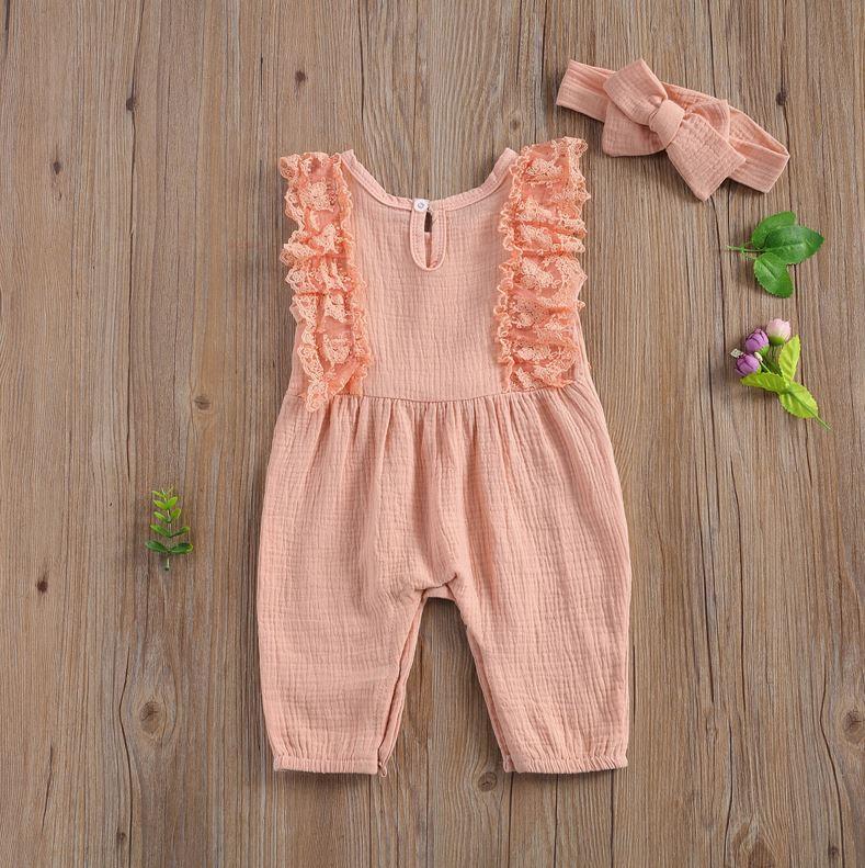 Ruffled Lace Romper with Bow