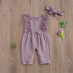 Ruffled Lace Romper with Bow