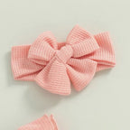 Solid Frill Footie Onesie & Bow