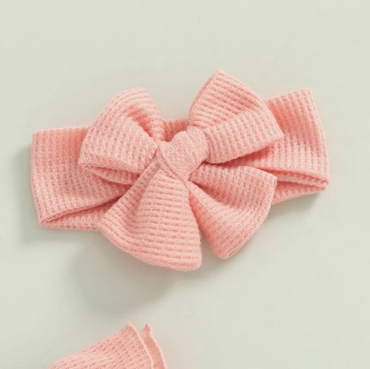 Solid Frill Footie Onesie & Bow
