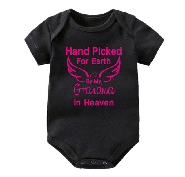 Hand Picked Grandma Angel Wing Onesie