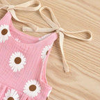 Shoulder Tie Daisy Romper