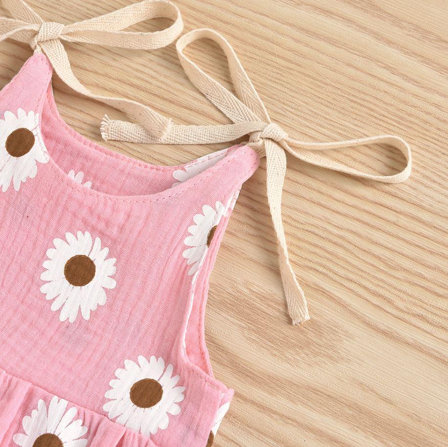 Shoulder Tie Daisy Romper