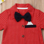 Striped Formal Bow Tie Romper