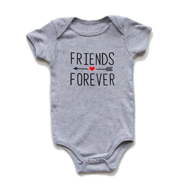 Born Together Friends Forever Twin Onesies