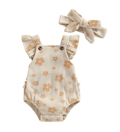 Ruffled Rae Flower Romper & Bow