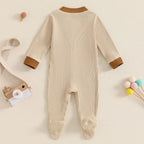 Ribbed Pocket Footie Onesie