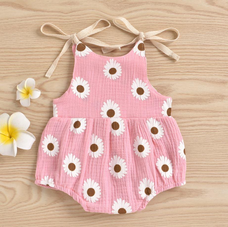 Shoulder Tie Daisy Romper