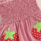 Plaid Strawberry Ruffle Dress & Bow