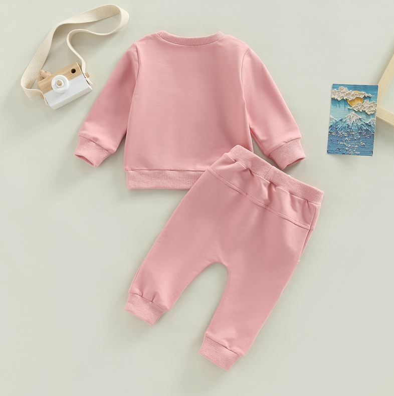 Solid Color Pocket Sweater with Pants
