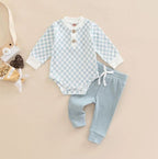 Checkered Onesie with Matching Pants Outfit