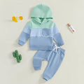 Striped Color Patch Hoodie Outfit