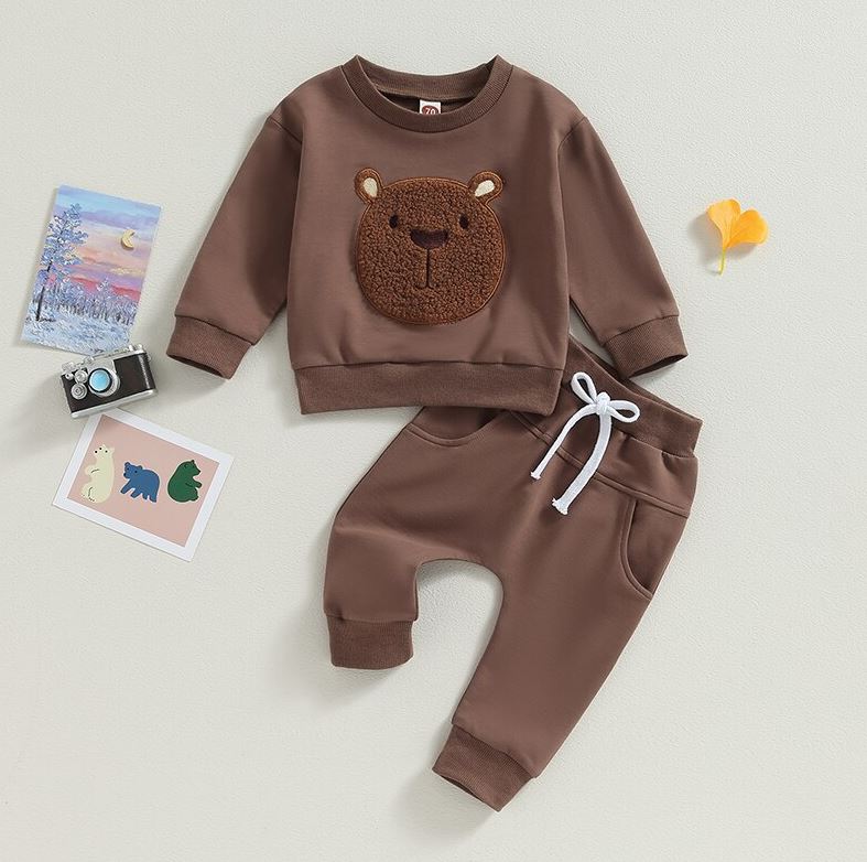 Embroidered Bear Sweater & Pants