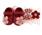Flower Shoes & Bow Headband Set (6 Colors)