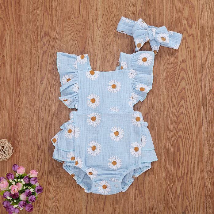Floral Ruffled Daisy Romper