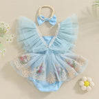 Floral Lace Arabella Romper & Headband