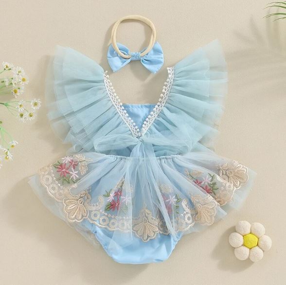 Floral Lace Arabella Romper & Headband