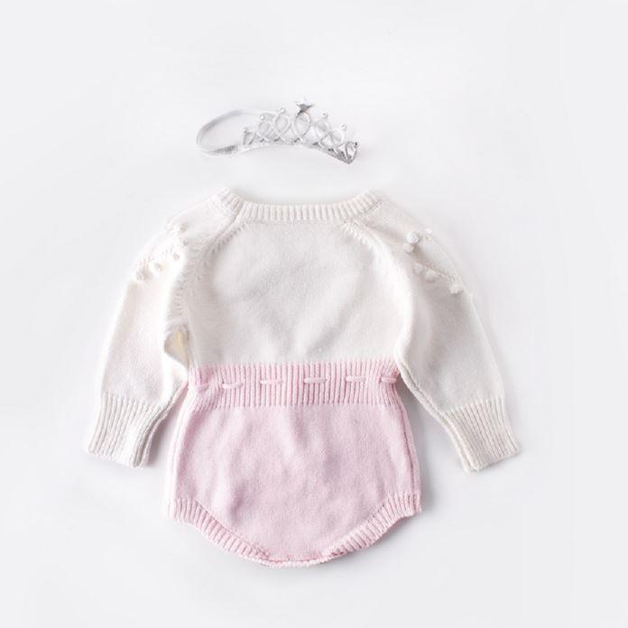 Long Sleeve Heart Knitted Romper