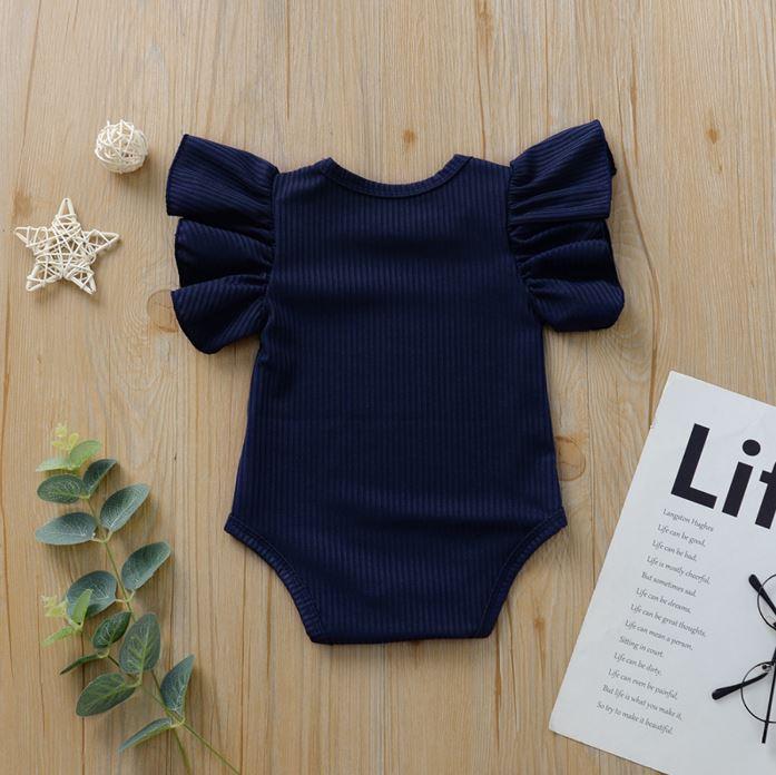 Solid Ribbed Flare Onesie