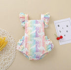 Rainbow Striped Dinosaur Romper