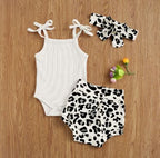 Shoulder Tie Leopard Print Summer Outfit