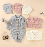 Knitted Romper with Bonnet