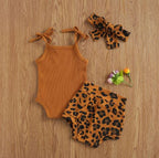 Shoulder Tie Leopard Print Summer Outfit