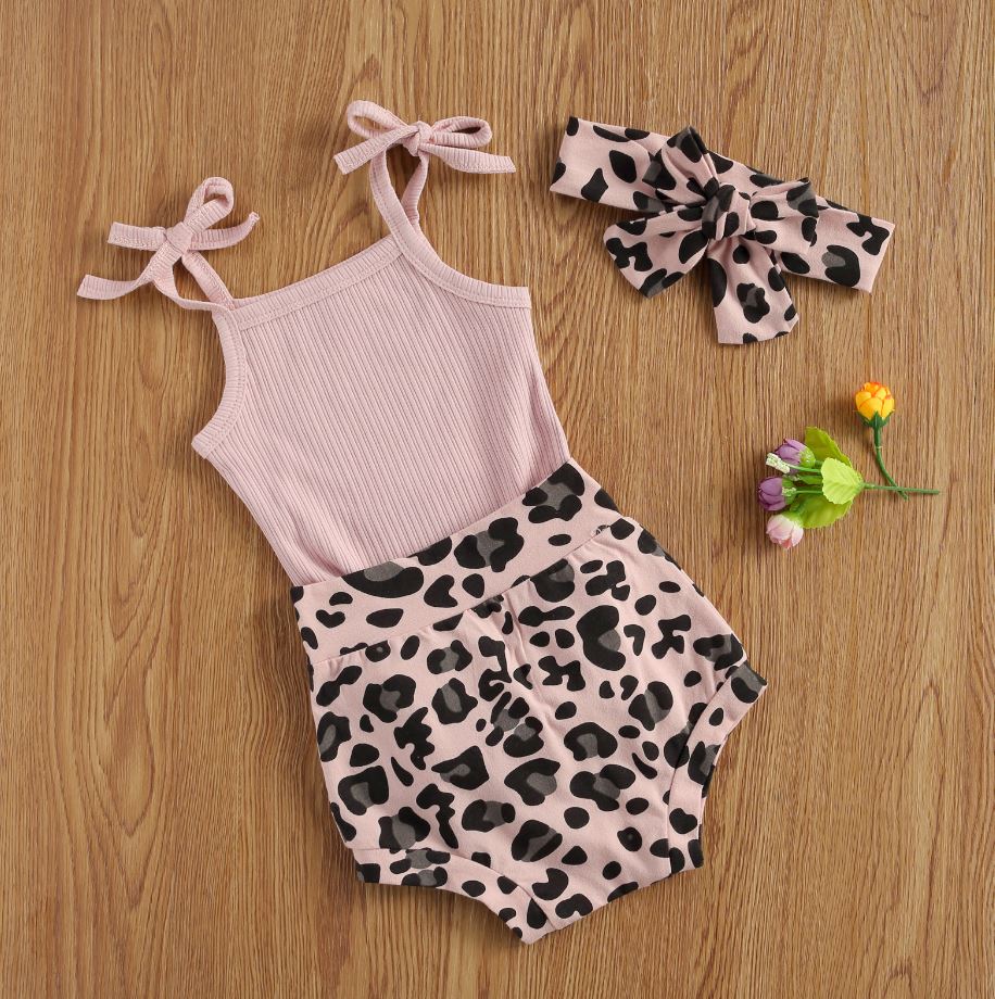 Shoulder Tie Leopard Print Summer Outfit