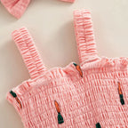 Cinched Summer Fruit Romper & Headband
