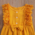 Ruffled Lace Romper with Bow