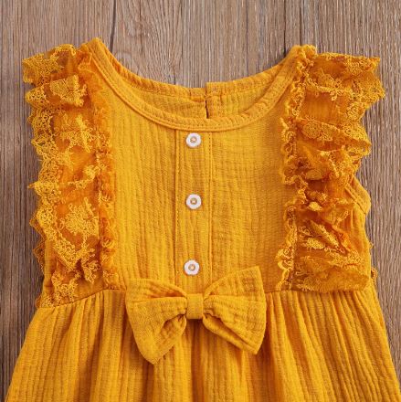 Ruffled Lace Romper with Bow