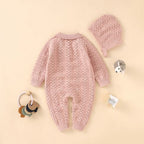 Knitted Romper with Bonnet