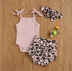 Shoulder Tie Leopard Print Summer Outfit