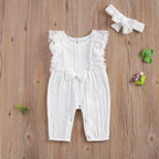 Ruffled Lace Romper with Bow