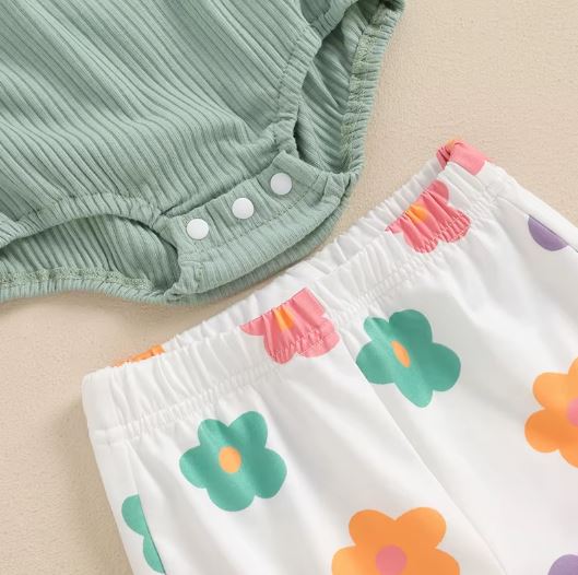 Boho Halter Floral Bell Bottoms Outfit