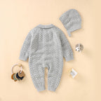Knitted Romper with Bonnet
