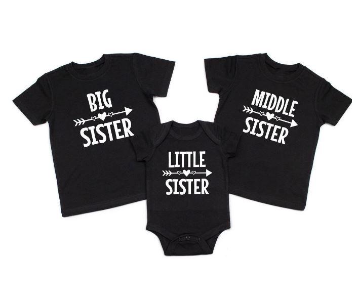 Matching Big Middle Little Sister or Brother T-shirts & Onesies