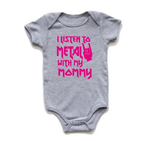 I Listen to Metal with My Daddy or Mommy Onesie (Multiple Colors)