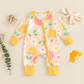 Floral Apple Onesie & Bow