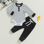 Ribbed Striped Onesie & Pants