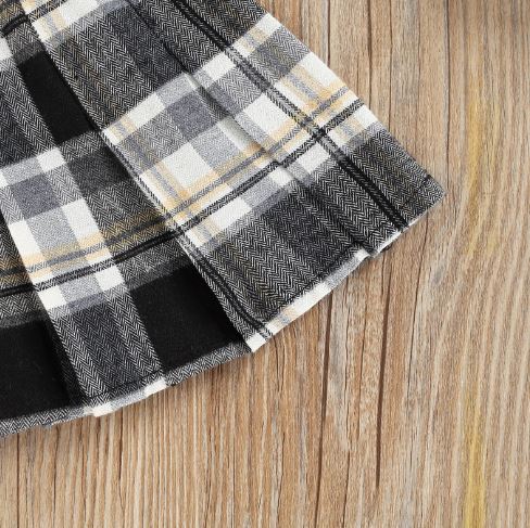 Ribbed Tank Top with Plaid Skirt