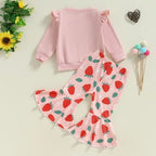 Ruffled Patterned Bell Bottoms Outfit