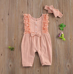 Ruffled Lace Romper with Bow