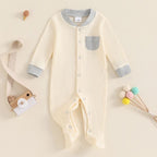 Ribbed Pocket Footie Onesie