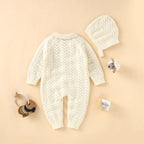 Knitted Romper with Bonnet