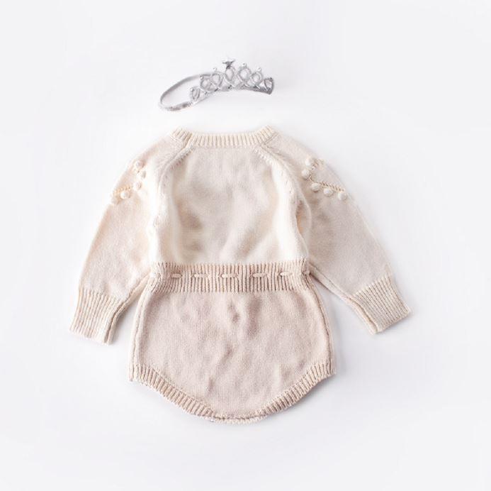 Long Sleeve Heart Knitted Romper