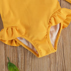 Solid Long Sleeve Swimsuit
